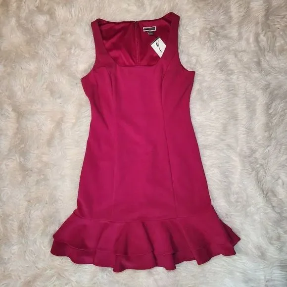 Chelsea28 Fuschia Pink Ruffle Hem Mini Dress - Picture 4 of 9